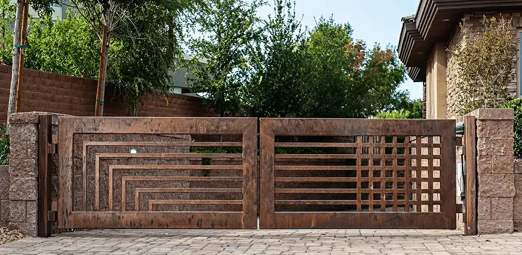 Custom driveway gate installation for a home entrance in Nashua, NH