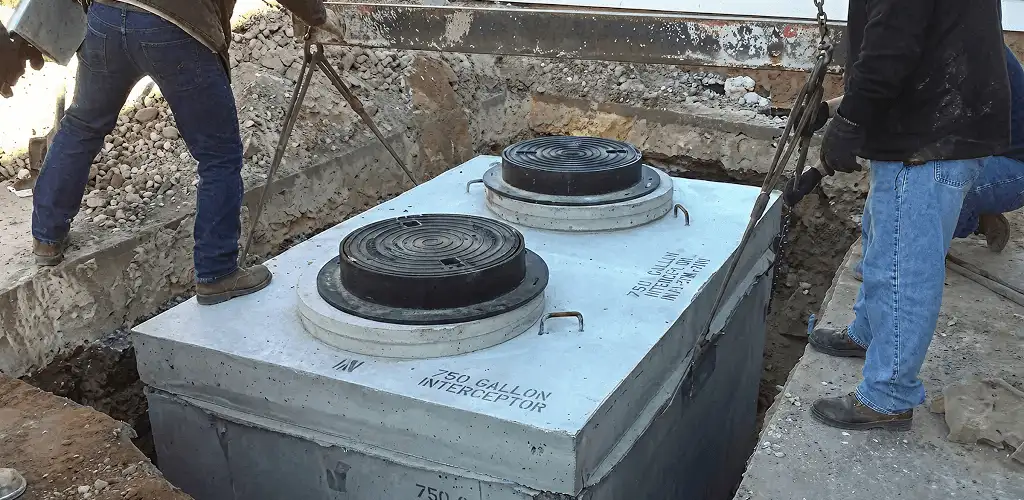 Grease trap installation for a commercial property drainage system in Nashua, NH