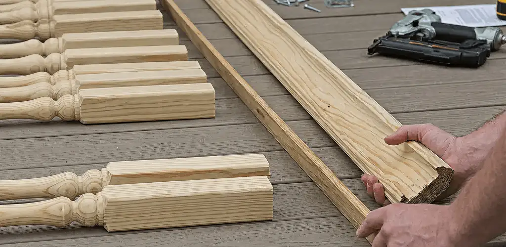 Handrail installation materials and wood components for stair rail work in Nashua, NH